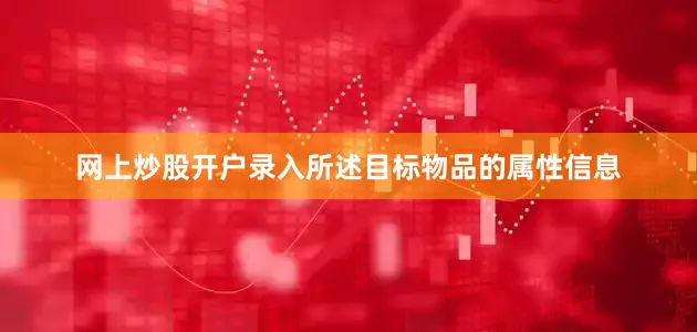 网上炒股开户录入所述目标物品的属性信息
